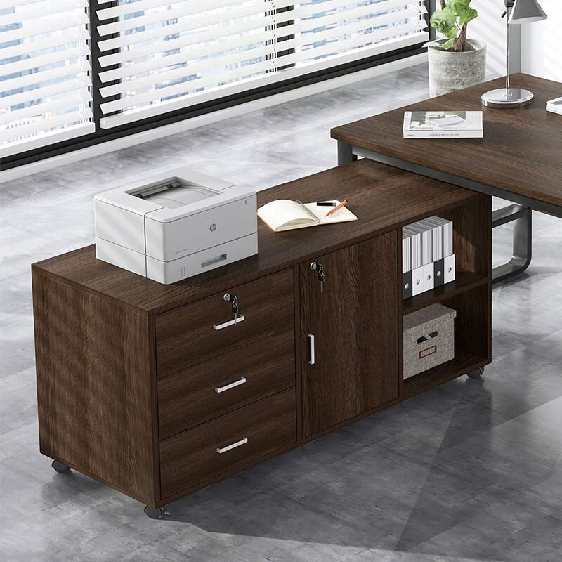 Sprott under-desk file cabinet office cabinet wooden side cabinet with lock office cabinet printer drawer cabinet low cabinet storage cabinet one drawer one cabinet all black oak 40 cm non-main