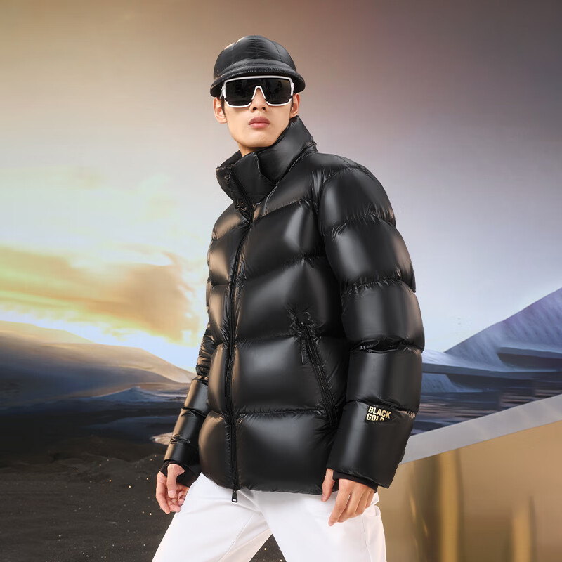 Govan Black Gold Goose Down Jacket Pioneer 4.0 Five-Grid 2024 New Men's Short Winter Fashion Down Jacket Black L