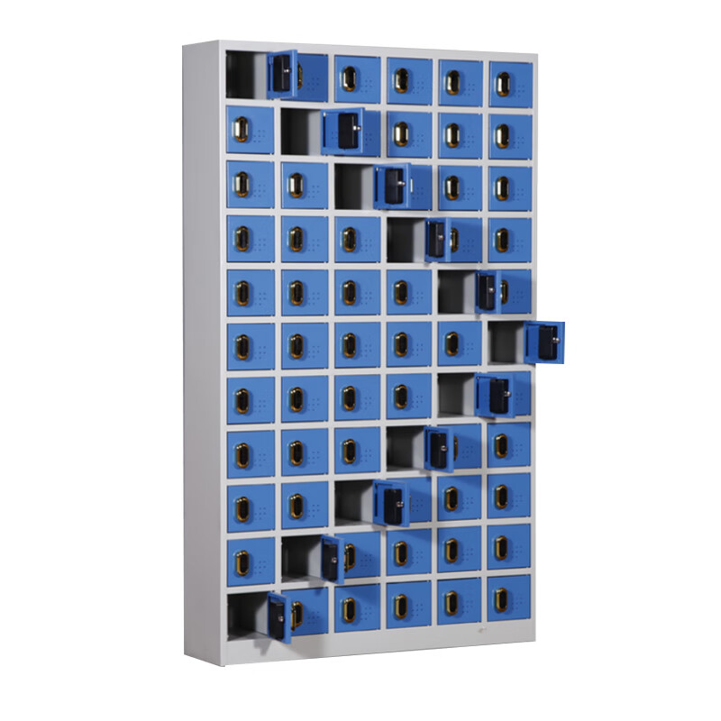 Shanwei customized steel storage cabinet 66-door swipe card smart phone cabinet with coded blue