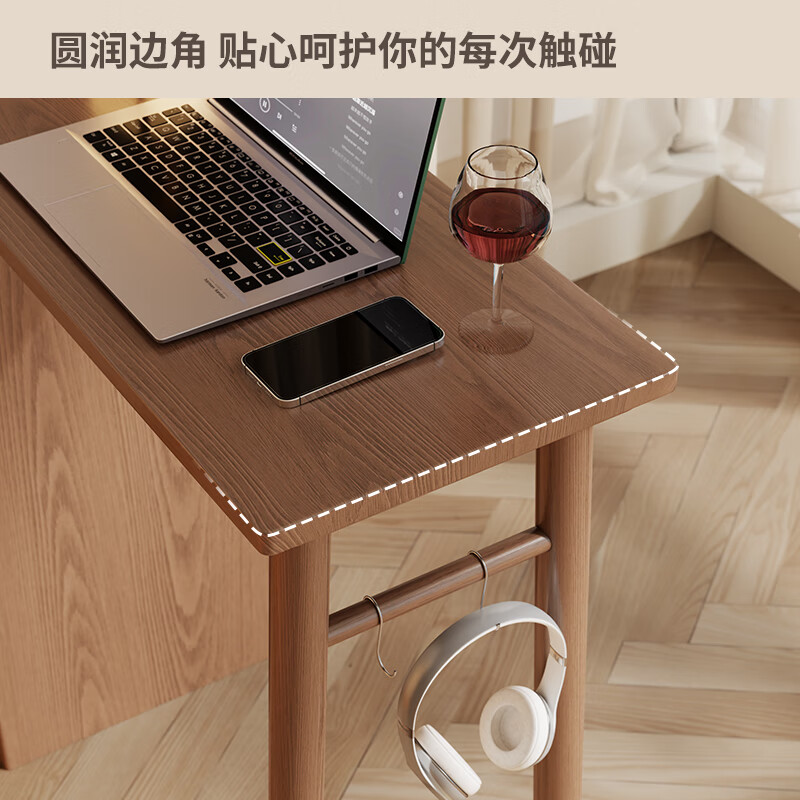 Solid wood bar table small apartment sofa side cabinet telescopic storage cabinet sideboard integrated wall island dining table 1.2 meters solid wood telescopic bar table + 1 bar chair - walnut color - installation included