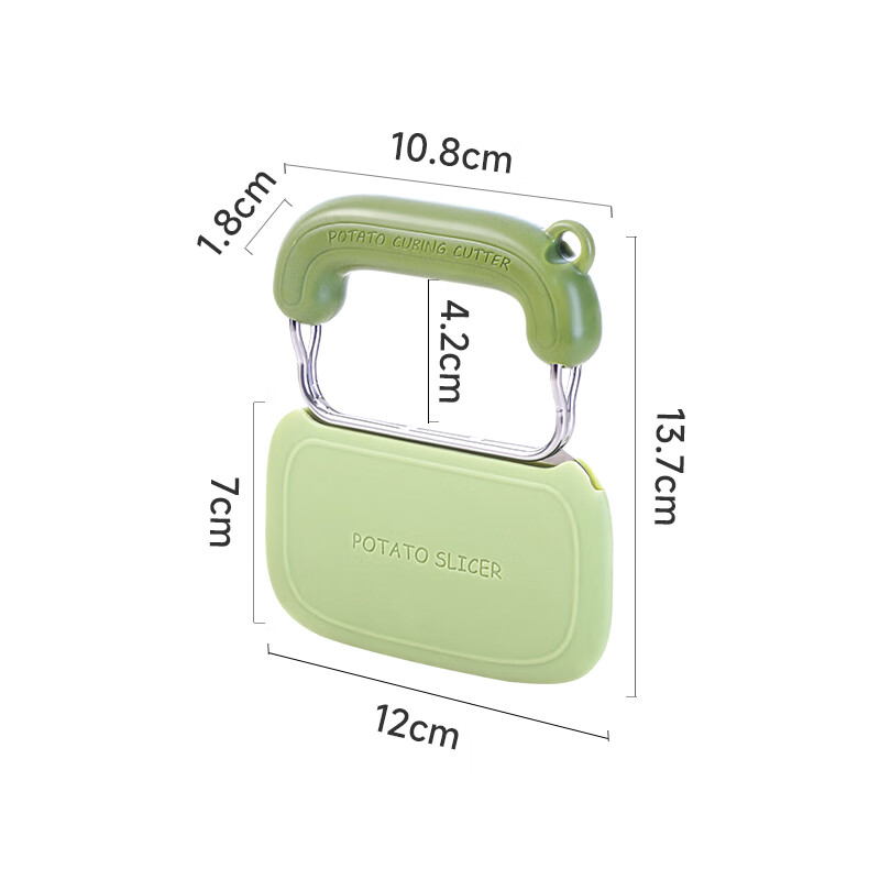 Home Story (KATEI STORY) Japanese Wolf Tooth Potato Knife Corrugated Knife Stainless Steel Cutting Potato Slices Wave Knife Vegetable Cutting Artifact Potato Fries Knife Corrugated Potato Knife (With Silicone Cover) Green