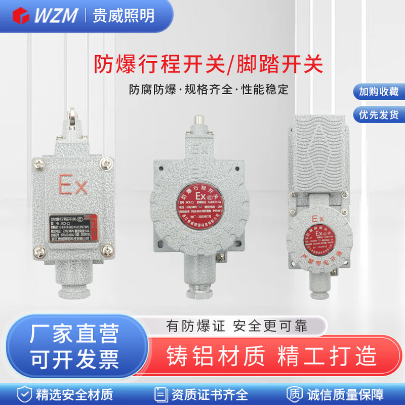 Explosion-proof travel switch limit switch foot switch LX5-series Class IIB Class IIC single rocker double rocker adjustable BCX-A single rocker arm (IIB)