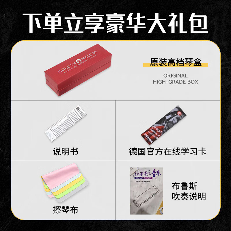 HOHNER Germany and Golden Melody ten-hole 10 harmonica new GM Bruce PADDY tuning blues adult