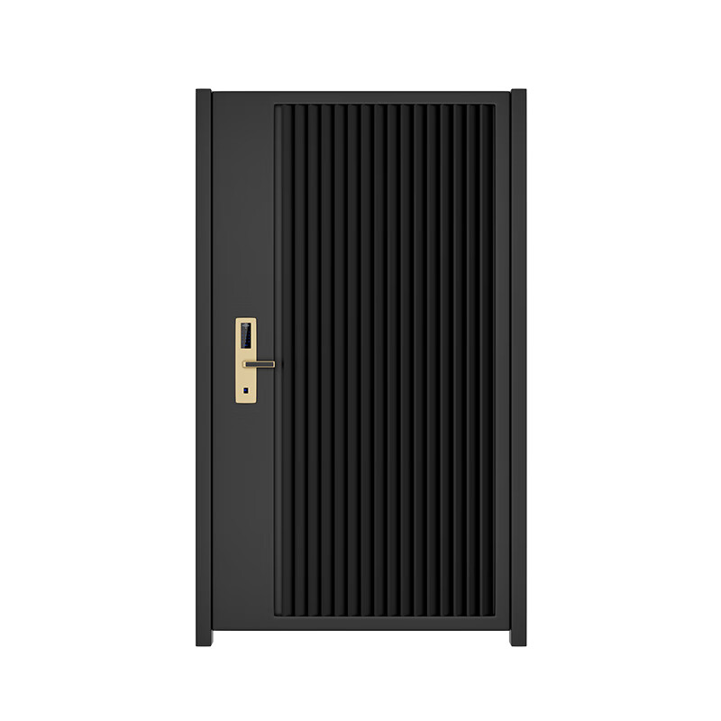 Qilicai stainless steel door, wrought iron courtyard door, aluminum art entrance door, simple single and double opening outdoor shutter door, garden villa door, stainless steel 304 material