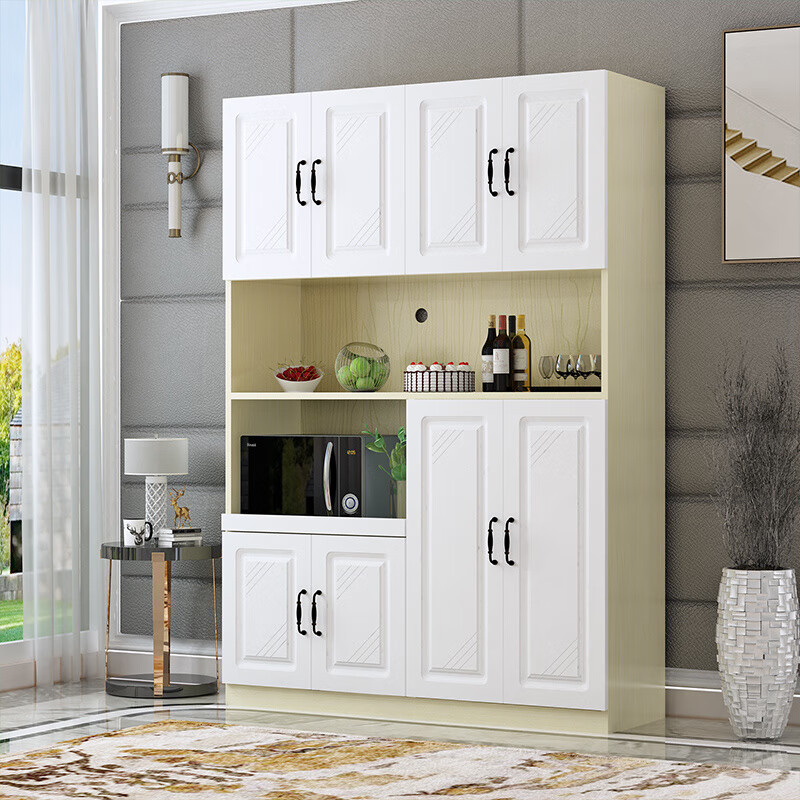 Pupan European sideboard multifunctional kitchen cupboard wine cabinet living room wall integrated cabinet storage cabinet storage cabinet E style warm white 120+ European door