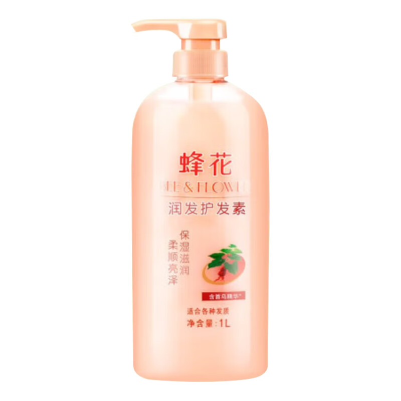 Bee Flower Conditioner for Men and Women, Smooth, Nutritious and Nourishing Conditioner (Repairs dry, permed and damaged hair), Silk Peptide Essence 1L + Shouwu Essence 1L