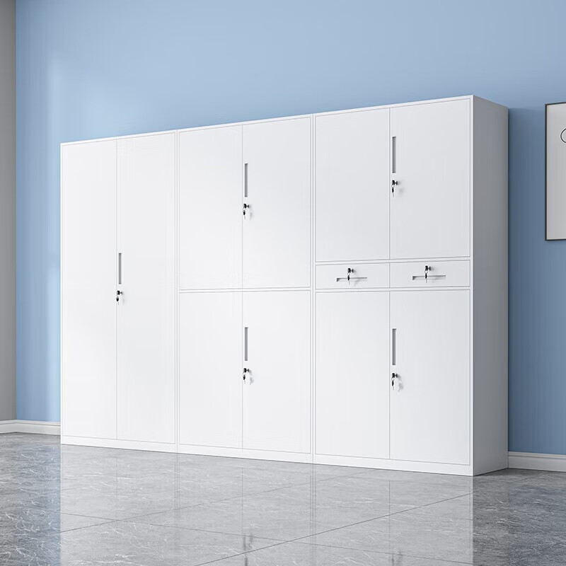 Dajiang pure white filing cabinet office cabinet steel iron cabinet information cabinet filing cabinet storage cabinet financial voucher cabinet with lock two-bucket filing cabinet