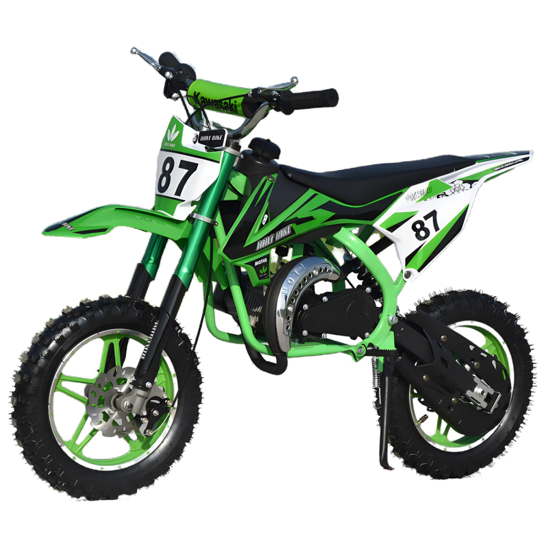 Langchuang's 24-year new small motorcycle children's 49cc mini motorcycle small off-road vehicle mixed oil gasoline fuel adult 2-stroke mixed oil hand start green