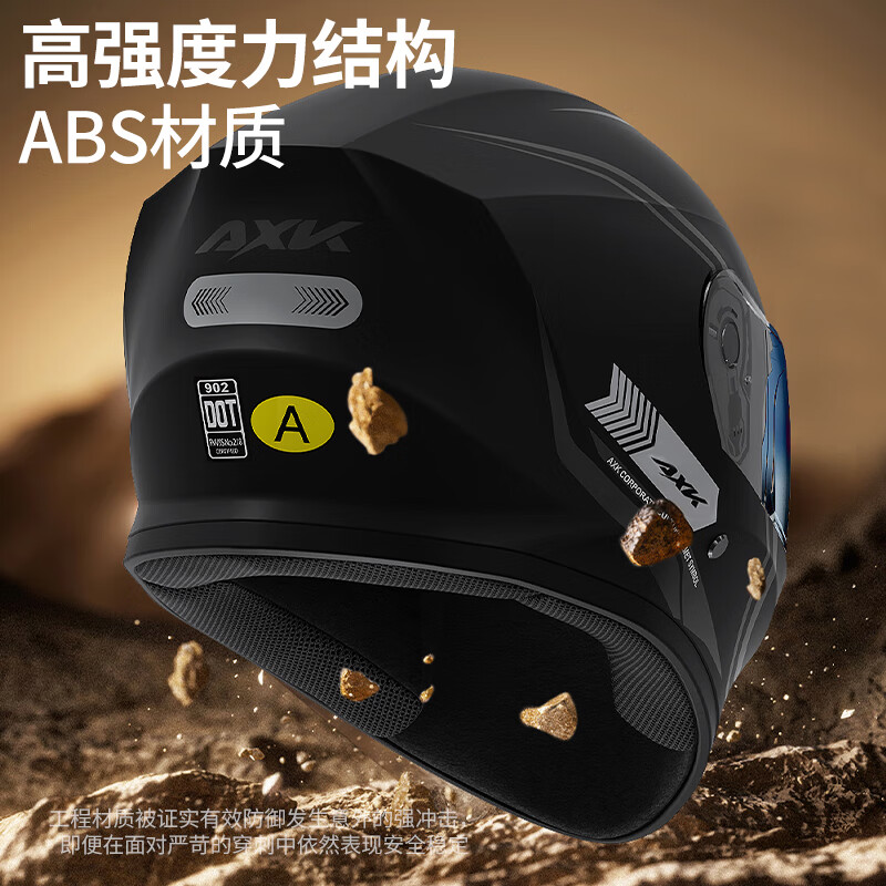 AXK3C/DOT certified motorcycle full-face helmet for men and women to keep warm in winter, electric motorcycle helmet for all seasons, dual-mirror safety helmet, functional black and red - high-definition anti-fog 3C/DOT one-size-fits-all