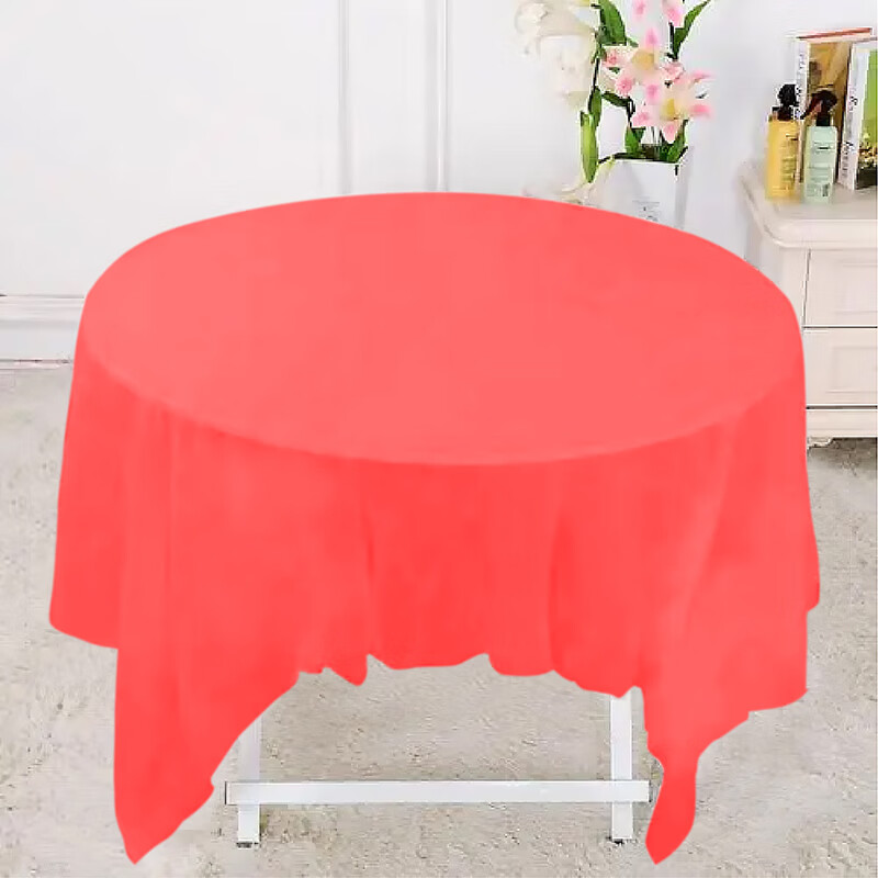Huibali disposable thickened tablecloth tablecloth commercial household hotel restaurant tablecloth round table square table outdoor camping tablecloth red 180cm*180cm*12 thickened
