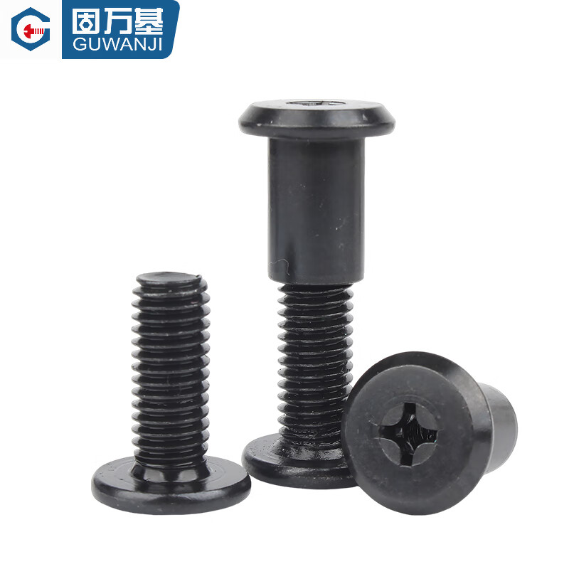 Guwanji Iron Black Beveled Flat Head Cross Knock Locking Screws and Nuts Furniture Combination Plywood Butt Bolts and Mother Nails 6x12 Nuts with 6x20 Screws (20 Sets)