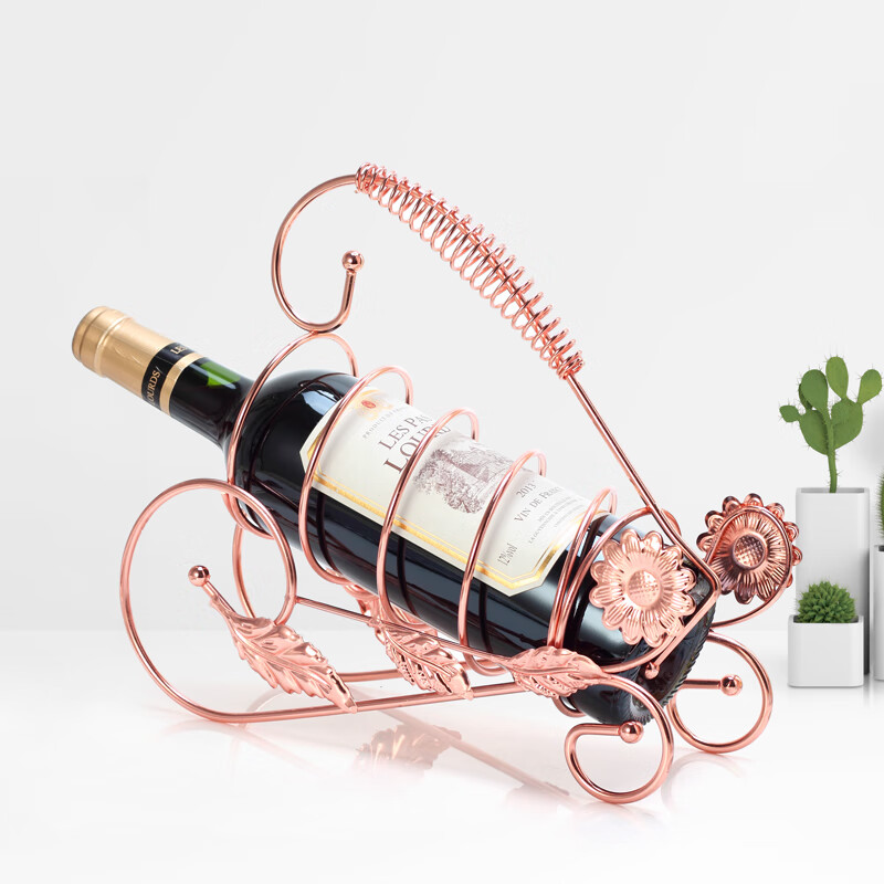 KANGZHIRUN Iron Wine Rack Creative Wine Rack Red Wine Rack Ornament Fashion Home Decor Iron Wine Bottle Rack Display Rack Guqin Bronze