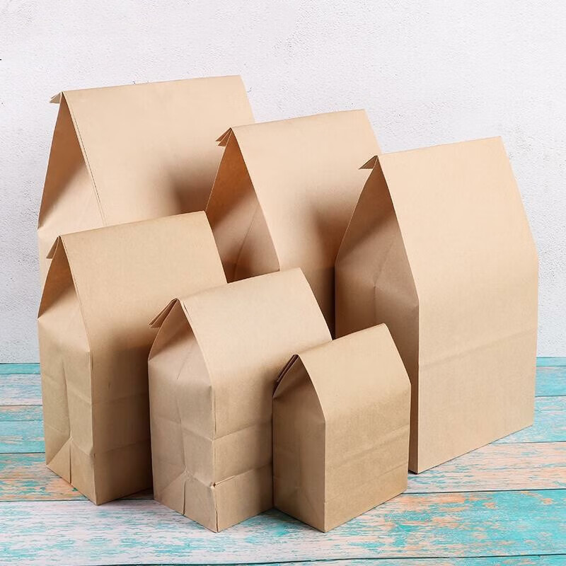 Wilkie kraft paper bag food bread packaging bag food grade edible oil paper bag for cooked food disposable baked bag No. 12 bag 18*11*32cm 50 pieces