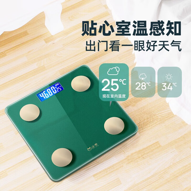 Mumei electronic human body weighing scale, intelligent and accurate electronic scale, health scale, weight scale, body fat scale, special rechargeable fitness model for weight loss, USB rechargeable weight scale (green model does not support Bluetooth)