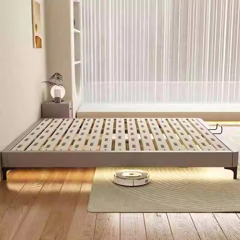 Xinquanyou cream style tatami bed ribbed frame bed modern and simple no bedside master bed small apartment double bed can be customized standard version tatami single bed frame structure solid wood silent bed board x 1000mm*190