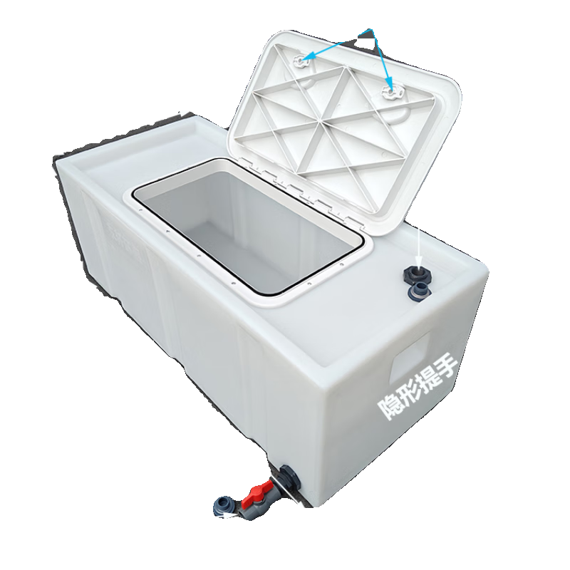 Customized thickened car live fish box one-piece trunk square fishing bucket seal 70L large flip cover + buckle + oxygen hole + drain valve