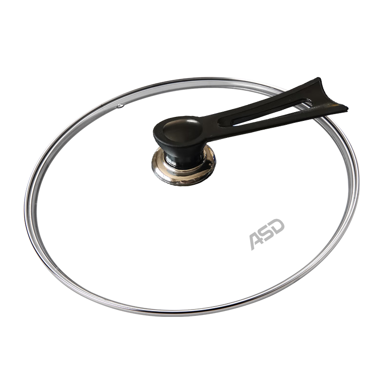 ASD pot lid 34cm household tempered glass lid wok steamer iron pot universal 304 food grade stainless steel large lid can stand universal glass lid-34cm
