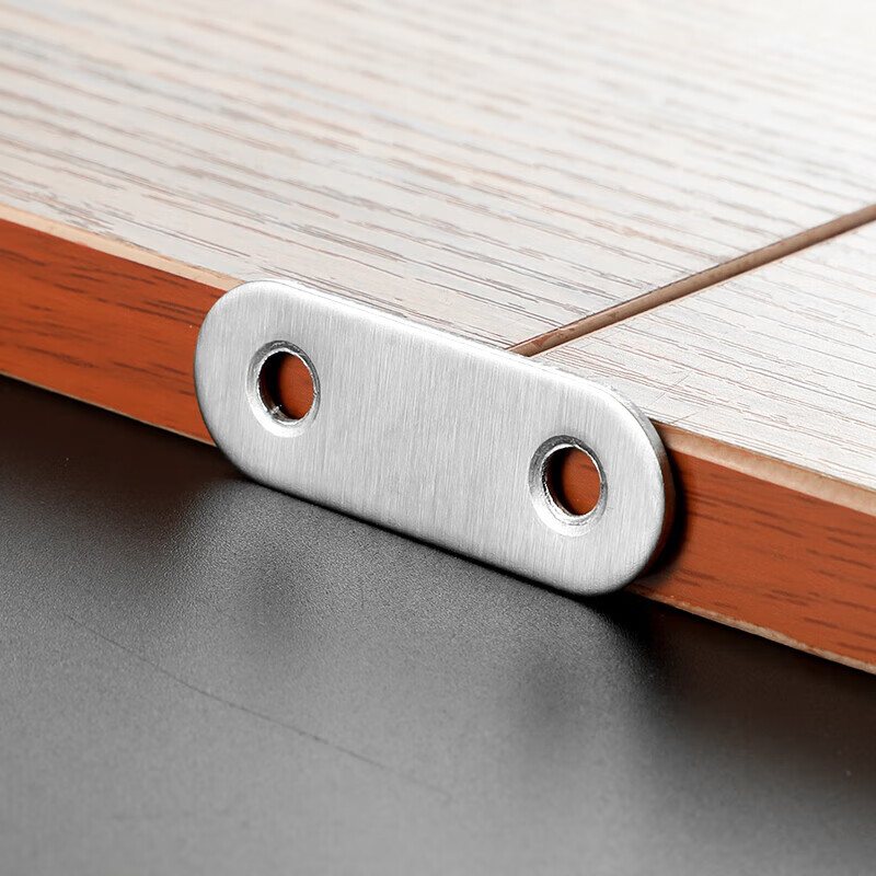 Jingluo KCAA-585 thickened stainless steel corner code one-word connection piece furniture fastening connection corner code flat corner code with screws 2 holes 36*16mm*1.8mm 20 pcs