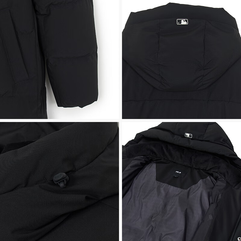 MLB down jacket for men and women, 2025 latest basic versatile long style 3ADJB2356-50BKS-M