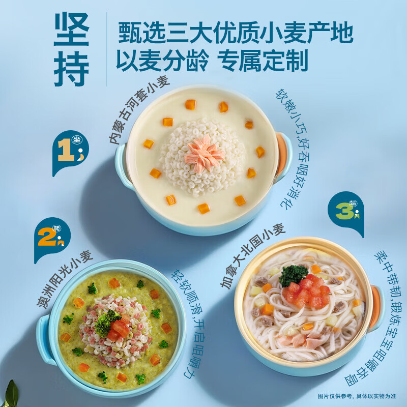 Heyangyang Infant Noodles Nutritional Food Complementary Noodles No Added Salt White Sugar Noodles for Children Over 6 Months 2-Stage Wheat Aged Soft Thin Noodles Original Flavor 180g
