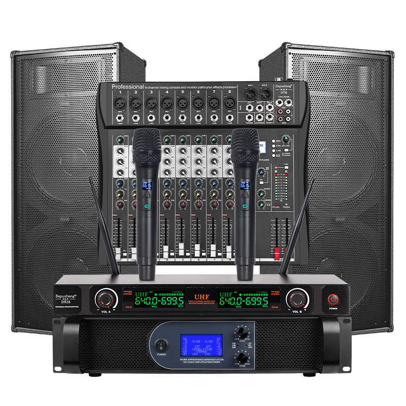 Depusheng professional stage high-power speakers single and double 15-inch wedding performance conference campus audio outdoor HiFi disco bar KTV double bass engineering grade L15 L125 double 15 professional performance set