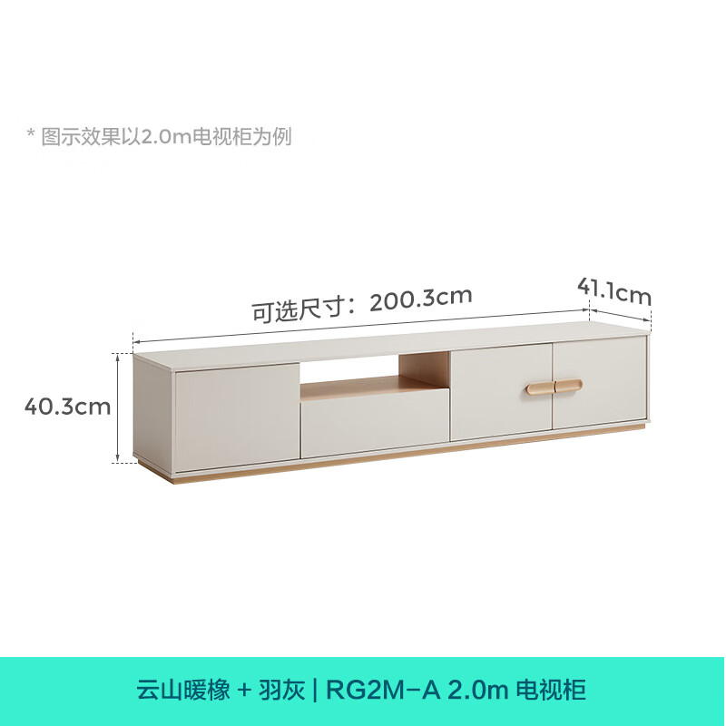 Lin's home modern simple floor-standing TV cabinet slate coffee table small apartment living room 2025 new Fangman series RG2M