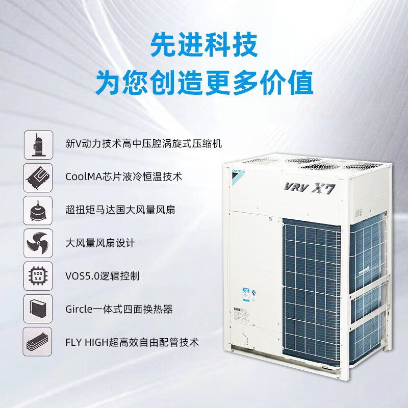Daikin central air-conditioning multi-split DC variable frequency cooling and heating first-class energy efficiency VRV series RUXYQ4B-4P host machine, second-hand 90% new commercial household one-to-two, one-to-three RUXYQ4B-4P host machine