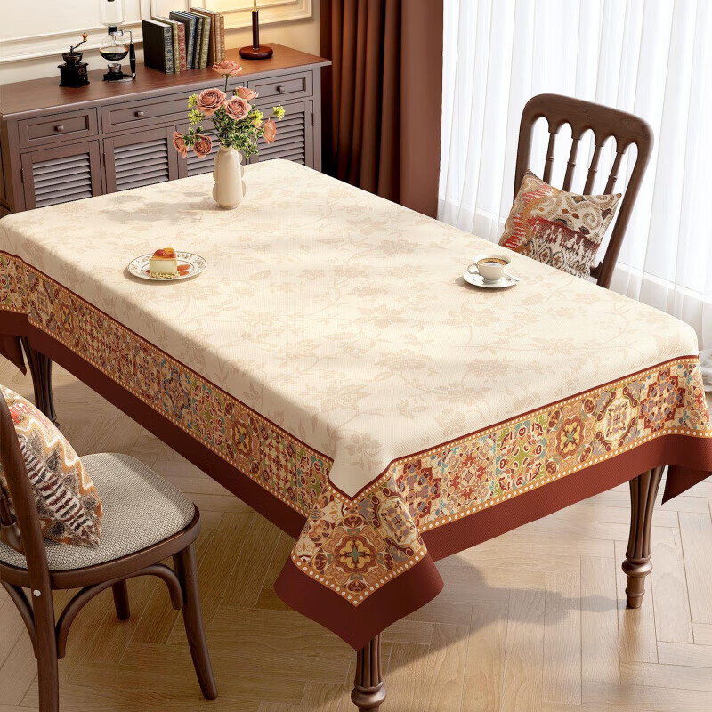 He Jiagong German brand tablecloth no-wash waterproof, oil-proof and anti-scalding tablecloth-like rectangular home coffee table Moradi 140*200cm