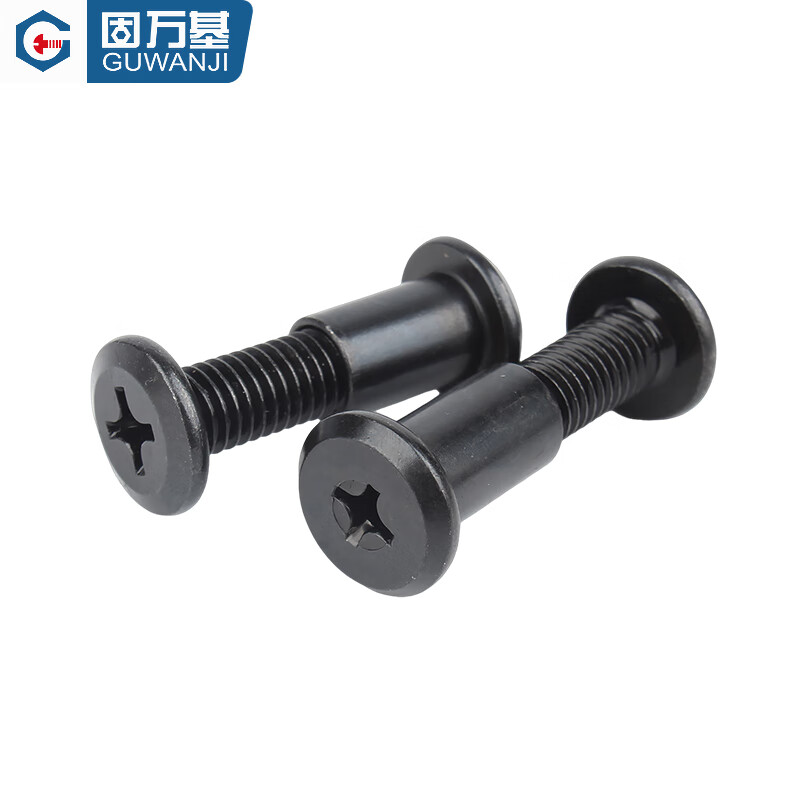 Guwanji Iron Black Beveled Flat Head Cross Knock Locking Screws and Nuts Furniture Combination Plywood Butt Bolts and Mother Nails 6x12 Nuts with 6x20 Screws (20 Sets)