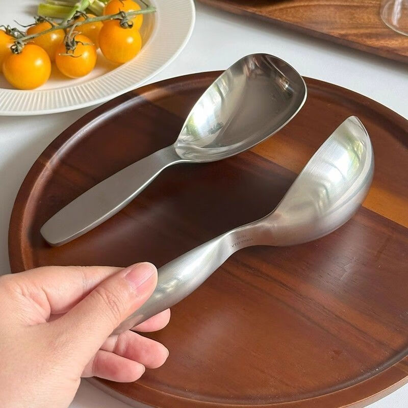 Ostar short-handled large-mouth soup spoon stainless steel spoon food-grade rice spoon soup spoon dry rice porridge spoon seasoning spoon 1 piece