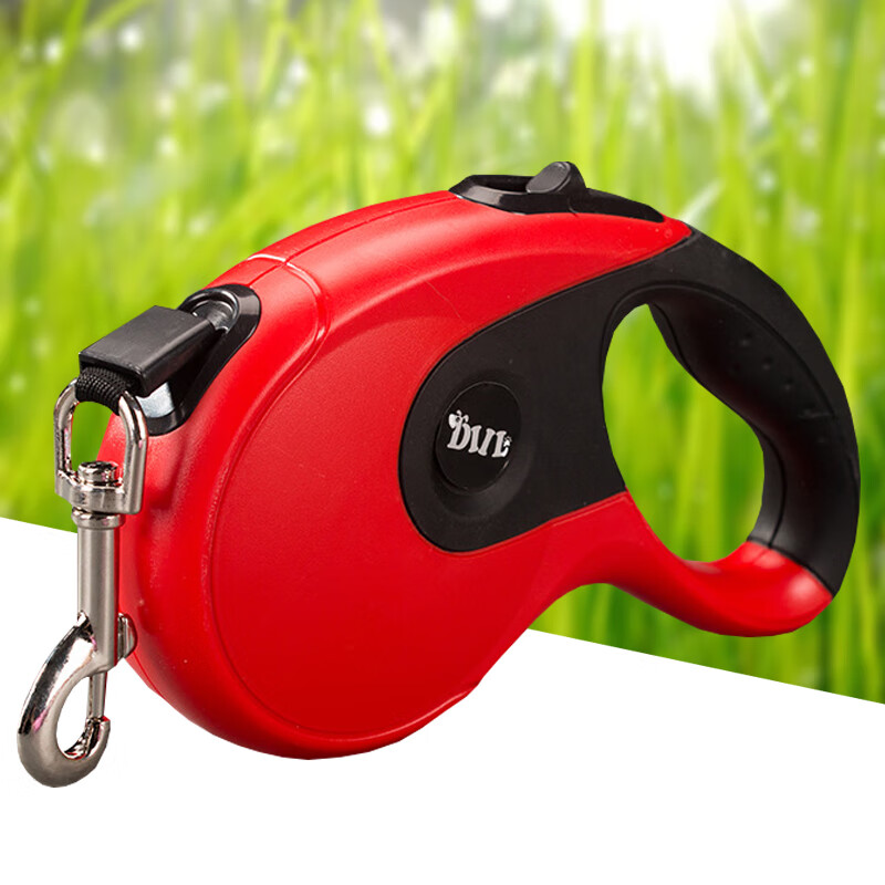 Dog walking rope automatic retractable traction rope pet outdoor dog walking chain Teddy Corgi Pomeranian small dog anti-tension lead red 5 meters