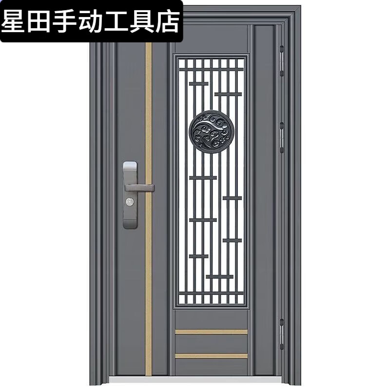 Korean style door ventilation door stainless steel single door thickened entrance to the residential area single push-pull entrance door security door style 7 201
