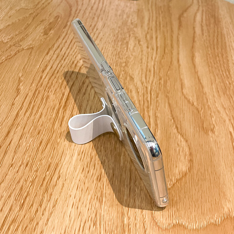 Purecolor is suitable for Huawei pocket2 mobile phone case, small folding pocket2 protective cover, all-inclusive ultra-thin anti-fall bracket, hand strap, simple transparent soft shell - white hand strap