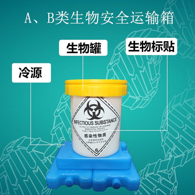 Hongmu Biosafety Transport Box UN2814 Sample Transport Box Specimen Transfer Box Vaccine Inspection Medical Insulation Box A Class A Transport Box 6L+1 Can Can Insert 20 Test Tubes