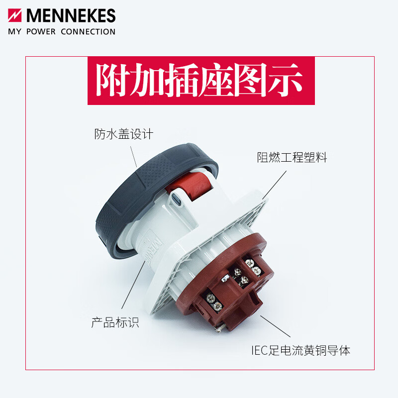 MENNEKES concealed direct-plug TYP1124A industrial waterproof socket imported from Germany TYP1128A 63A 4-core socket_TYP1124A