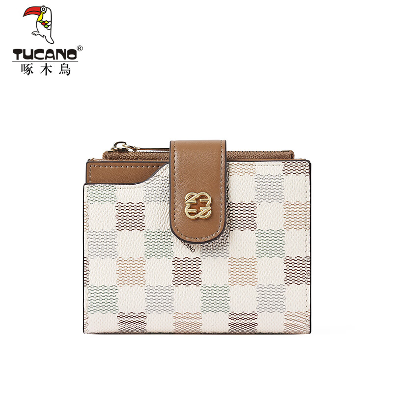 Woodpecker (TUCANO) wallet 2026 new color matching high-end card bag multi-card slot wallet women's coin purse New Year's birthday gift light apricot