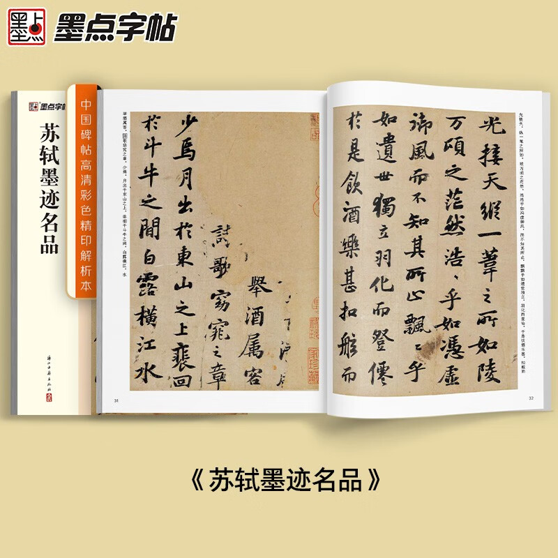 Famous calligraphy works of Su Shi/High-definition color printed analysis of Chinese inscriptions on inscriptions