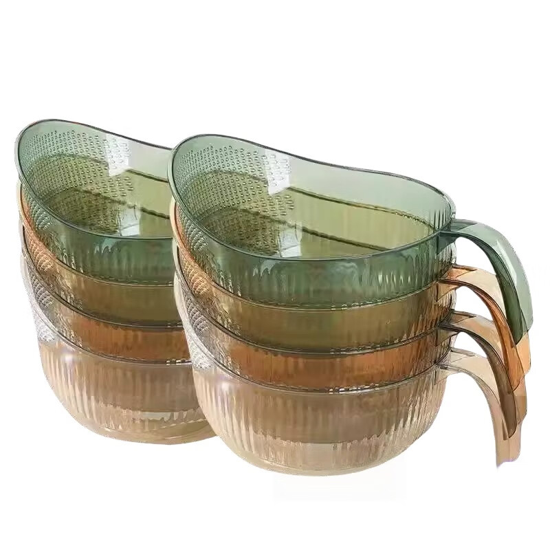 RSRDDY kitchen rice washing sieve, rice washing basin, drain basket, household multi-functional vegetable washing, fruit basin, rice washing artifact mesh sieve, thickened and encrypted 2 pieces, rice washing does not leak
