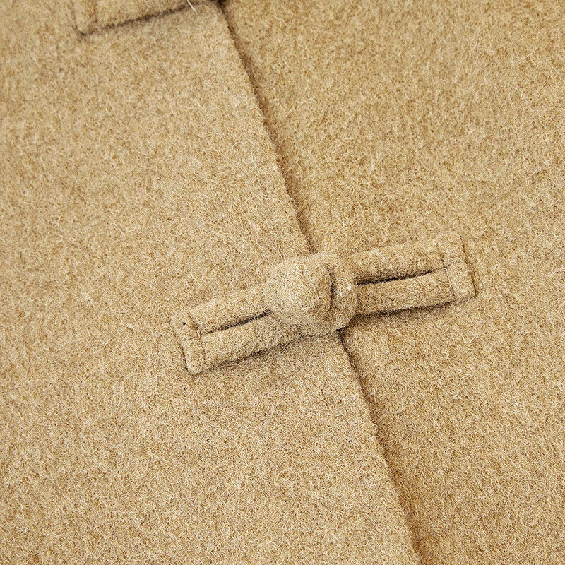 Shechi 2025 winter new women's new Chinese style single-breasted loose style sheep wool double-sided woolen coat