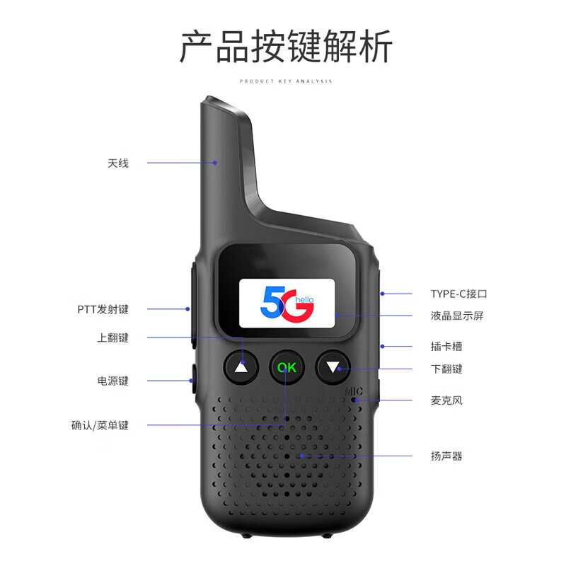 TUQIANG Mini Intercom Earhook Micro Intercom Hotel Restaurant Beauty Salon 4S Shop Service Outdoor Long Battery Life 5G Version National Intercom + Unlimited Distance
