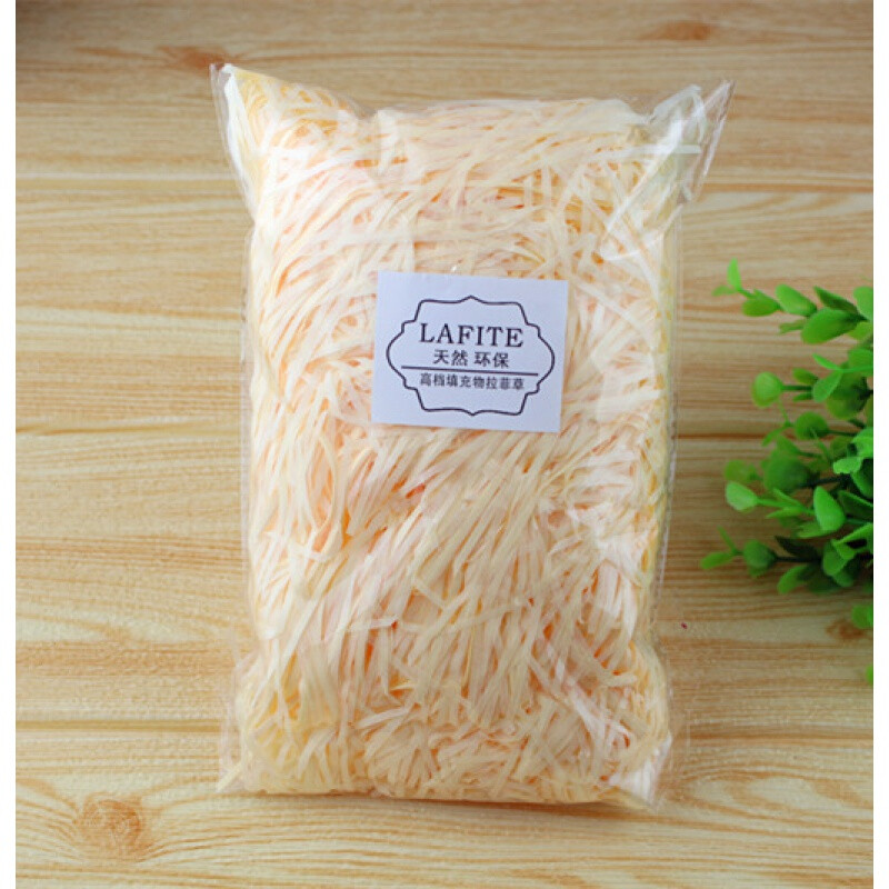 Shengrong dry gift box raffia filler shredded paper strips wedding candy box creative bedding grass decorative material packaging shredded paper strips apricot 500g