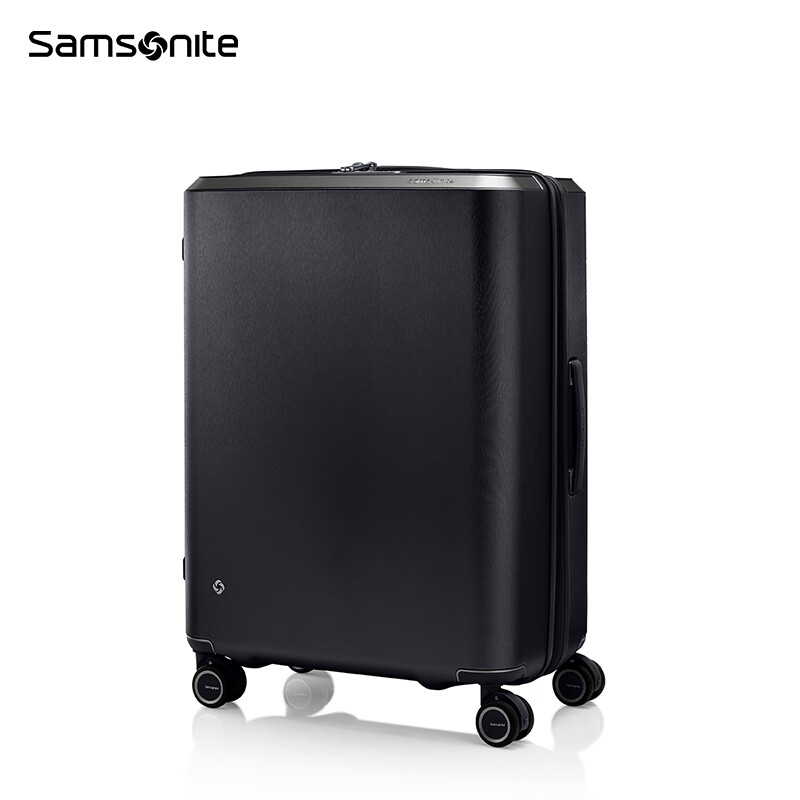 Samsonite trolley suitcase, large capacity, lightweight and durable, suitcase can be boarded on board QX0 black 28 inches