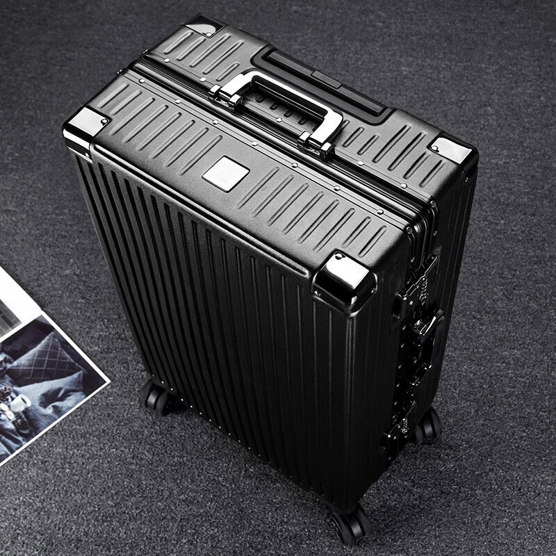 Snow Cass suitcase large capacity box 40 inches aluminum frame trolley case overseas checked suitcase extra large password box leather suitcase atmospheric black extra large capacity/sturdy and durable 40 inches extra large checked luggage box for moving abroad
