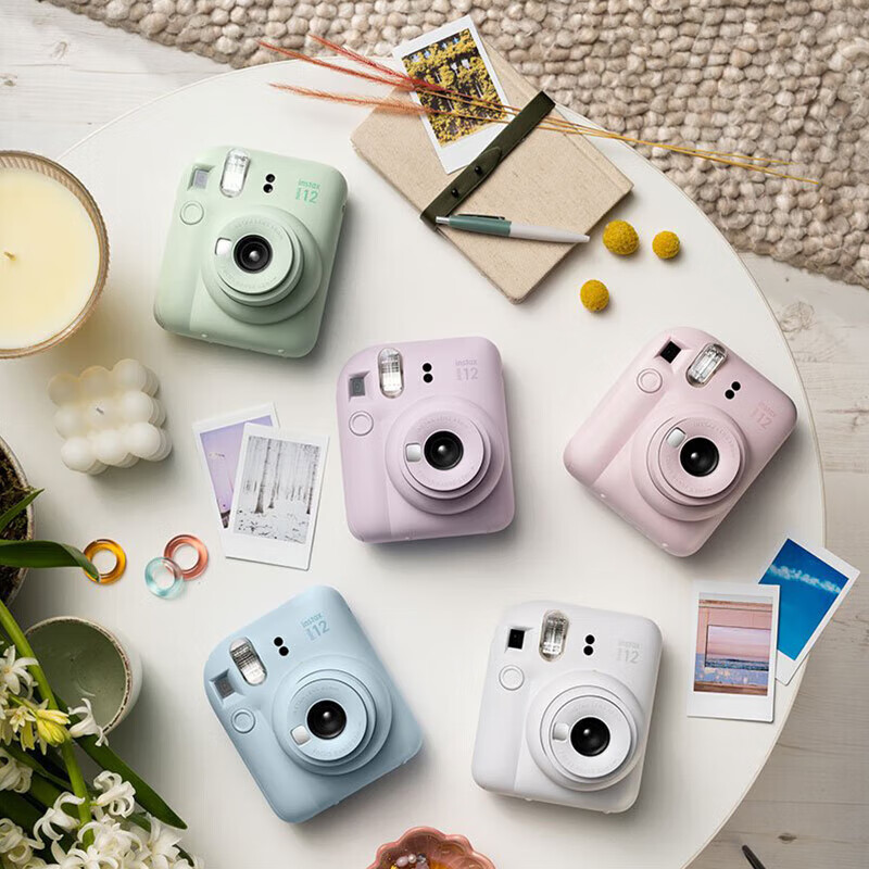 Fuji (FUJIFILM) instant mini12 mini90 camera, one-shot image, one-shot portable test shooting camera mini12 (iris purple) (quick release today) official standard + 10 pieces of photo paper
