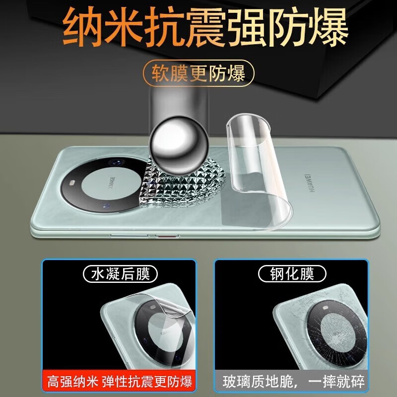Kehanda Huawei mate60 hydrogel back film mate60Pro+ all-inclusive matte RS Extraordinary Master back film soft film full screen coverage mobile phone film ultra-clear anti-scratch and explosion-proof hydrogel back film-3 pieces assembly with lens film + film artifact Huawei Mate60 RS Extraordinary Master