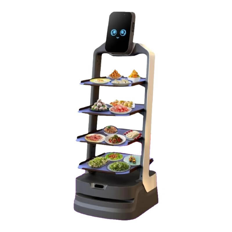 Orion Star Lucky Leopard Meal Robot Intelligent Conversation Hot Pot Restaurant Hotel Restaurant Automatic Food Delivery Service White