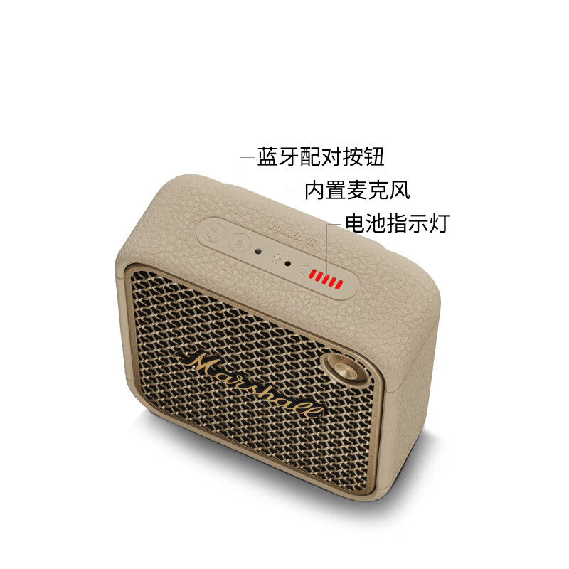 Marshall WILLEN II Speaker Portable 2nd Generation Wireless Bluetooth Home Outdoor Dustproof Waterproof Battery Life Holiday New Year Gift Small Speaker Oil Paint White