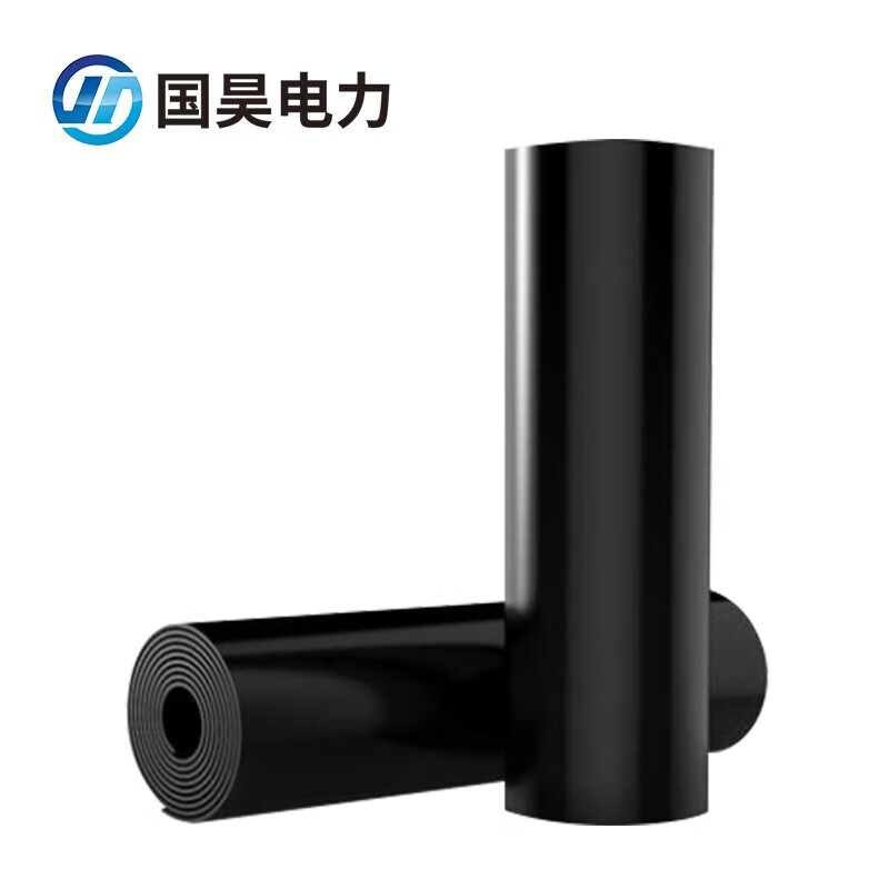 Guohao Electric Power High Voltage Insulating Mat 10kv Insulating Rubber Mat Floor Mat Black Industrial Power Distribution Room Rubber Sheet 1m*10m*5mm Thick/Roll Rubber 10KV 5 Days