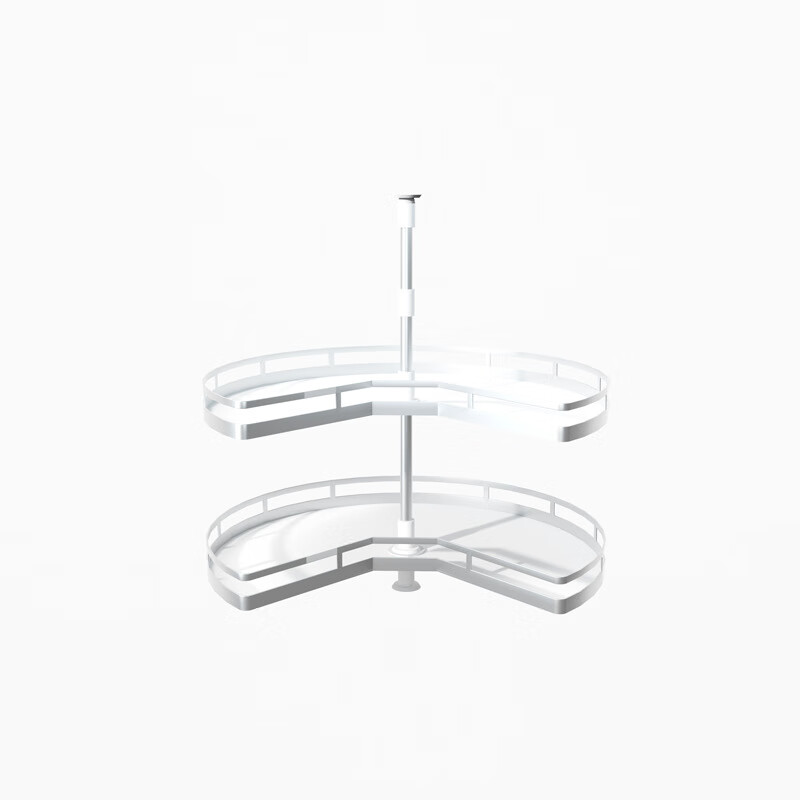 Jiang Zhiai cabinet pots and dishes turntable basket 270 degree kitchen monster corner pull basket double layer rotating seasoning storage rack gray with anti-slip mat 800 cabinet 270 turntable basket