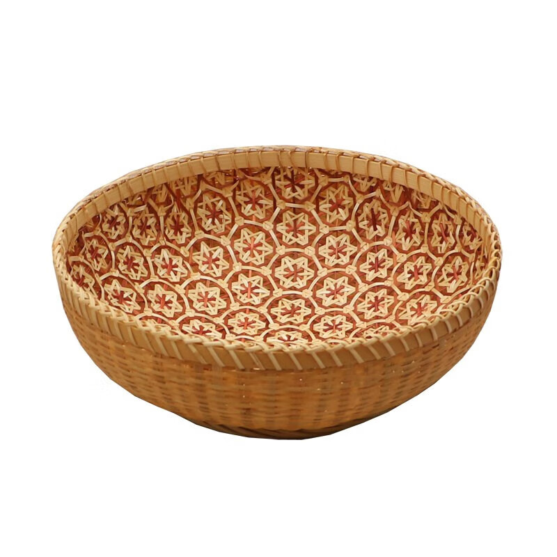 Bamboo woven round dustpan, handmade bamboo basket, household farmhouse drying tray, fruit tray, bamboo tray, oval steamed bun basket, bamboo tray 35*4cm